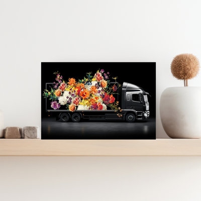 «Vibrant Floral Truck», art floral coloré surréel