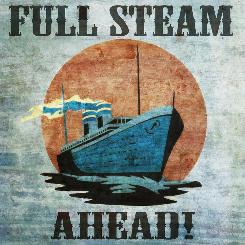 « full steam ahead », impression sur toile Braswell