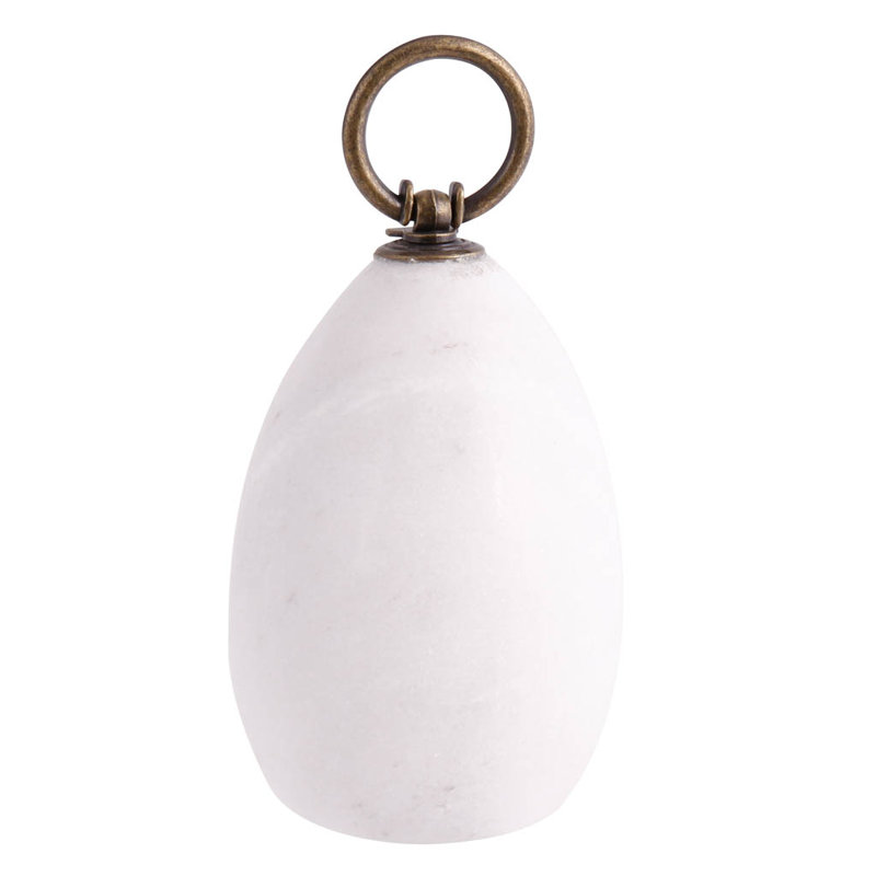 Heavy Marble Floor Door Stop, White