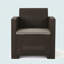 Ensemble de 2 fauteuils club d'extérieur en faux osier brun avec coussins imperméables beiges-866649668