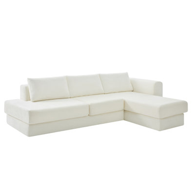 Canapé modulaire en L de 113 po avec canapé à deux couches pour le salon