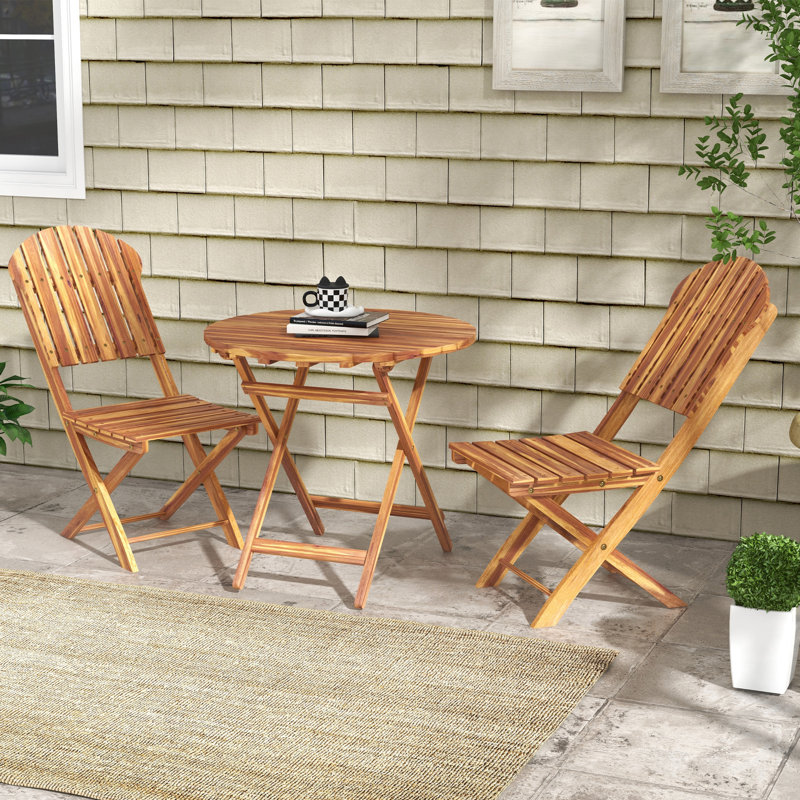 3-Piece Acacia Wood Bistro Set