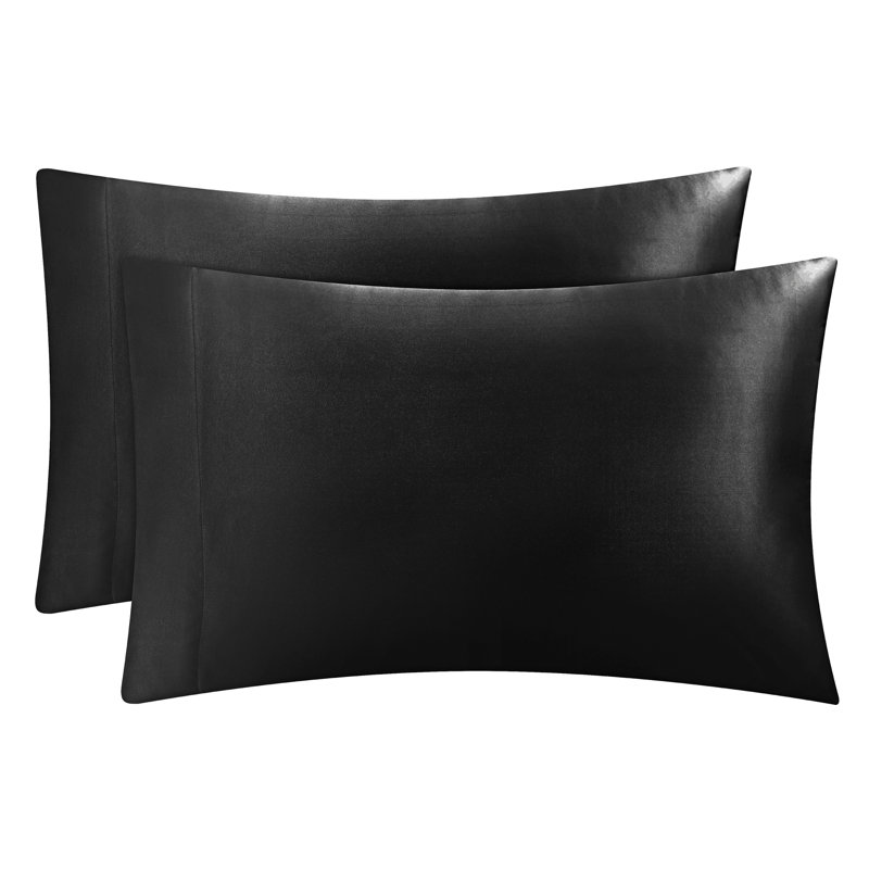 Satin Pillowcases, Standard Pillowcase, Black