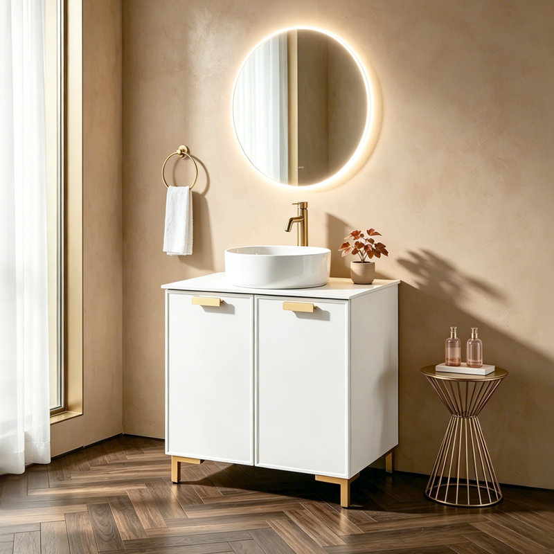 Meuble-lavabo vasque 30 po blanc moderne