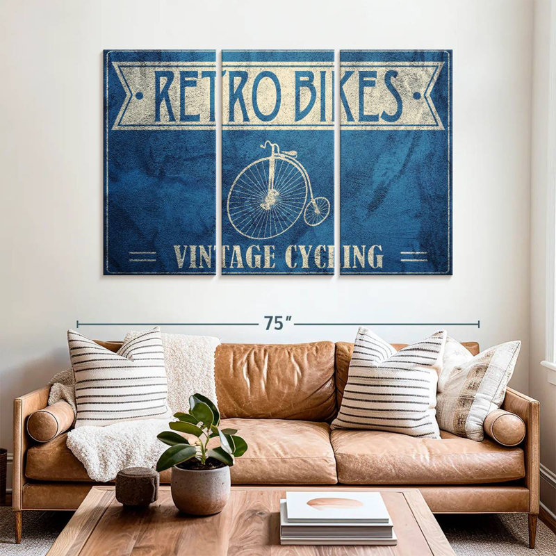 Mehar Retro Bikes Typography, 42" H x 65" W