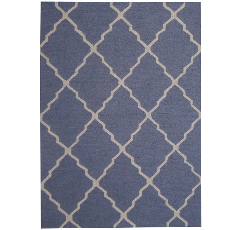 Wool Geometric Indoor Rug, Rectangle 5' x 7'