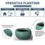 Grand pot à fleurs rond en béton bleu sarcelle (intérieur amélioré) avec trous de drainage-795298683