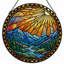 Panneau de vitrail 12 "H Sunset Mountains-580204487