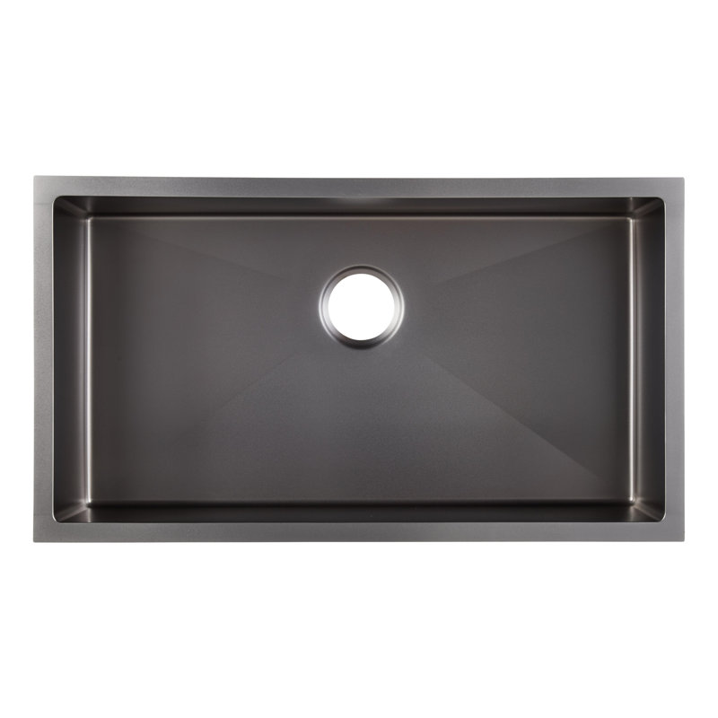 Atlas 32" L Undermount Kitchen Sink, Gunmetal Black