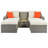 Adelean 3-Piece Patio Wicker Sofa Sets,Outedoor Sofa Set with Cushions, Pillows, Ottomans and Table-88363994