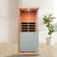 Grand petit sauna en pruche en verre avec ouverture à gauche