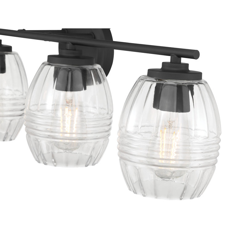Meuble-lavabo 2 lumières Amarye, H 8,75 po x l 14 po x P 7,5 po, Noir, Deux lumières