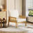 Upholstered Rattan Armchair, Wooden Armrest & Legs Accent Chair for Living Room Reading Room-1654805984-1654805986