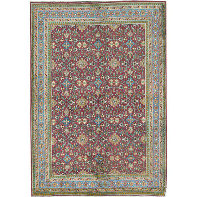 Tapis vert noué à la main de haute qualité
