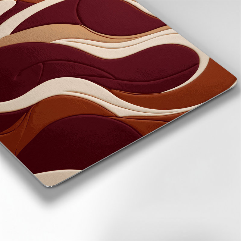 Abstract Shapes 55 Red Metal Wall Art, 20" H x 30" W