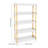 5-Tier Modern Warm White Wooden Open Bookcase Display Bookshelf