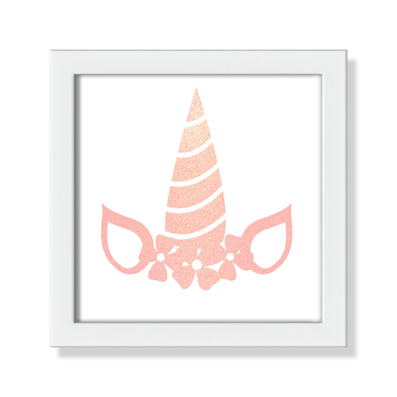 «Be the Unicorn», art encadré 3 ', H 8 po x l 8 po x P 1,18 po, Encadré de boîte beige