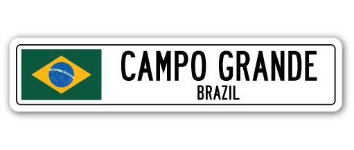 Panneau de signalisation en aluminium Bovey Campo Grande, Brésil, H 8 po x l 36 po x P 1 po