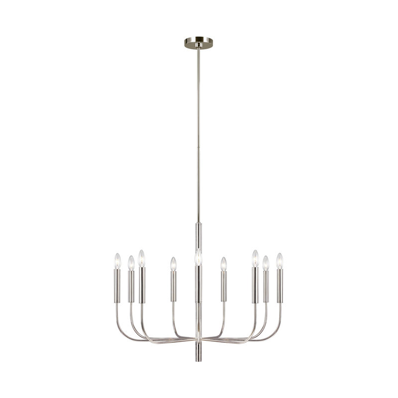 Tedder 9-Light Chandelier, Nickel poli