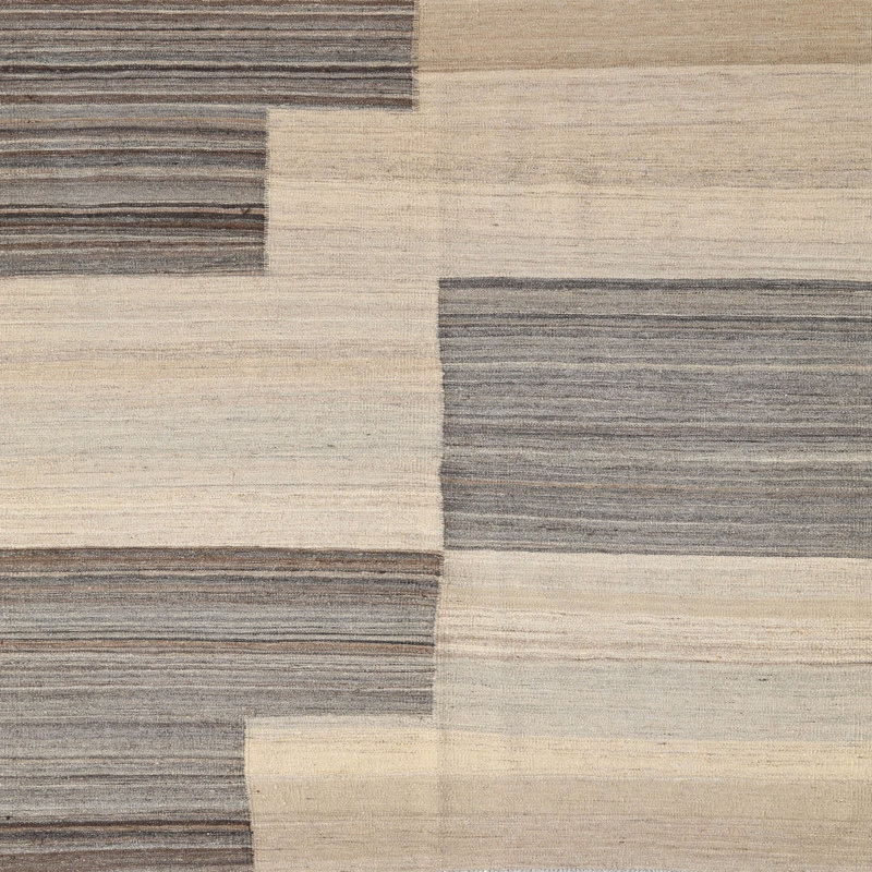 Tapis abstrait gris / olive, Carré 7 pi
