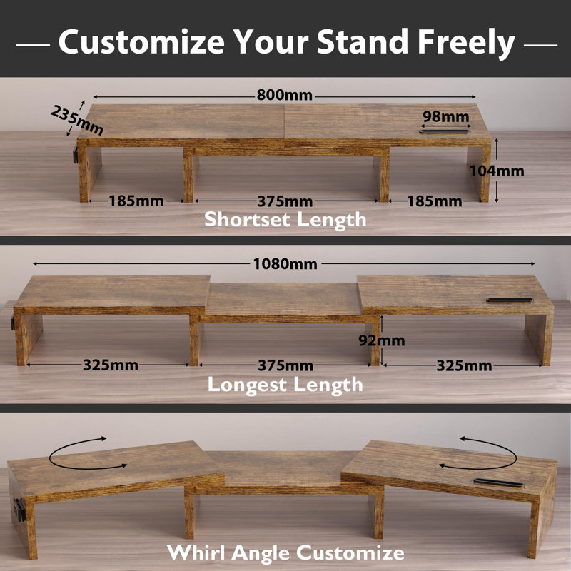 Berardinelli Engineered Wood Monitor Stand, Pink
