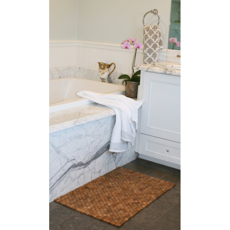 Tapis de douche surdimensionné en teck massif pour l'intérieur et l'extérieur