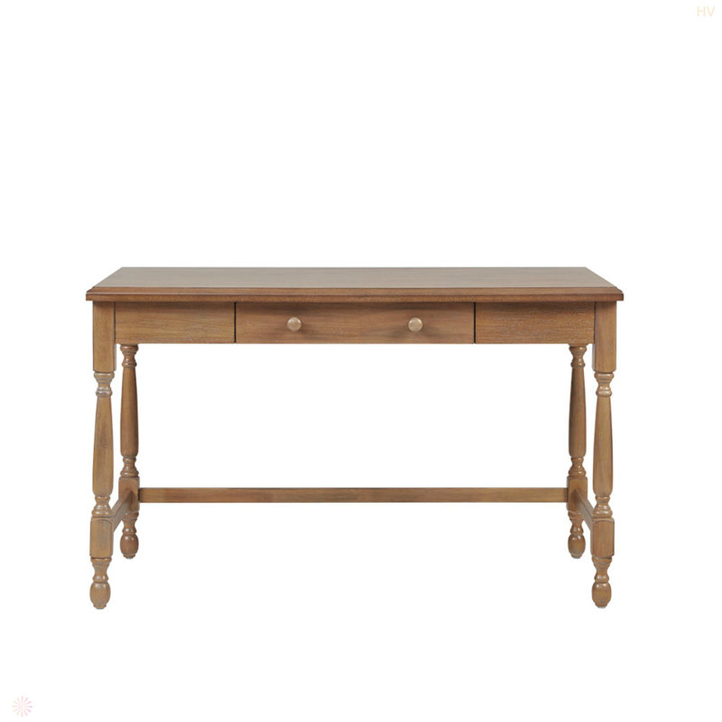 Solid Wood Desk With 1 Drawer And Turned Legs