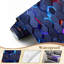 Papier peint Neon Peel and Stick Futuristic Hexagon Neon Glow Blue Red Mauve-1481355862