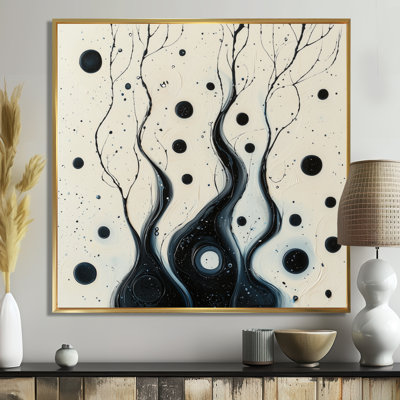 «Black and White Sprial», art mural encre rythmique