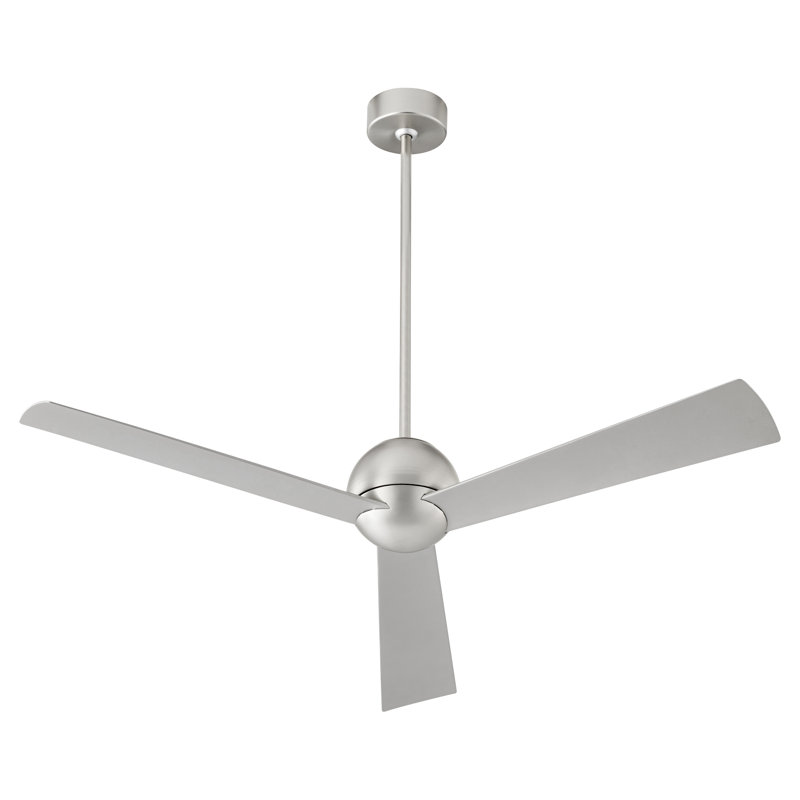 Ventilateur de plafond 54 pales à 3 pales avec contrôle mural Pawlet, Argent / gris