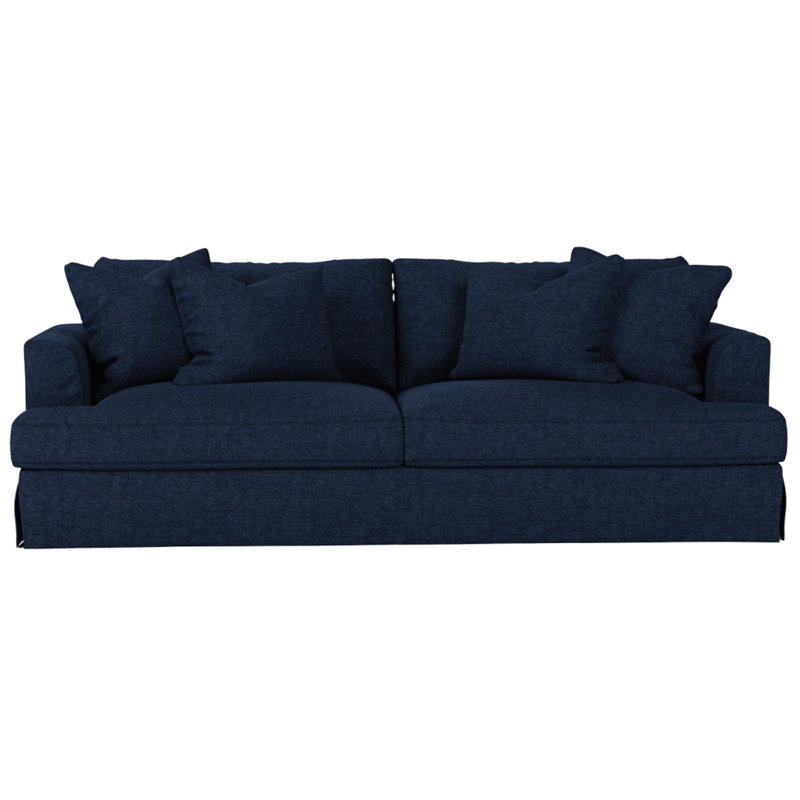 Canapé à accoudoirs recouverts avec coussins réversibles 93 po Mcneese, Mélange de polyester bleu marine