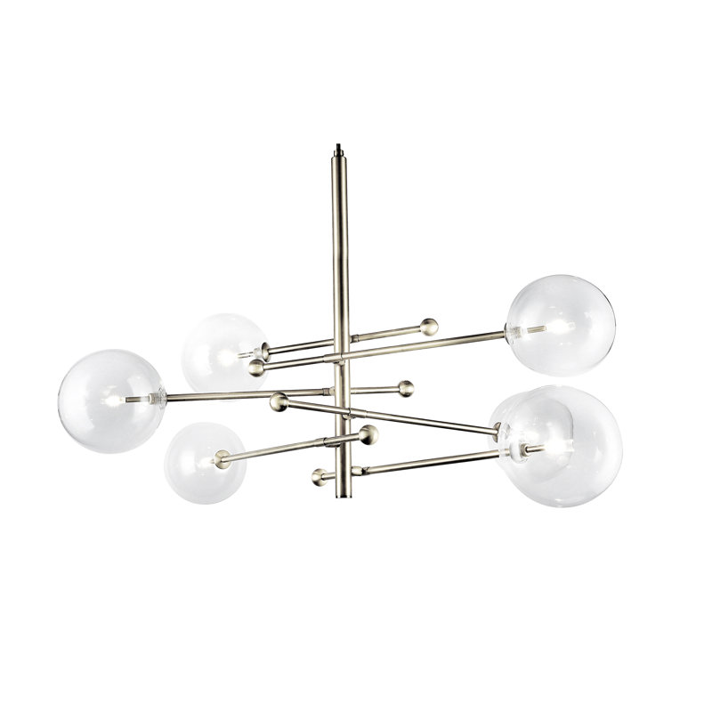 Lustre linéaire moderne à 6 lumières Kalessa, Chrome