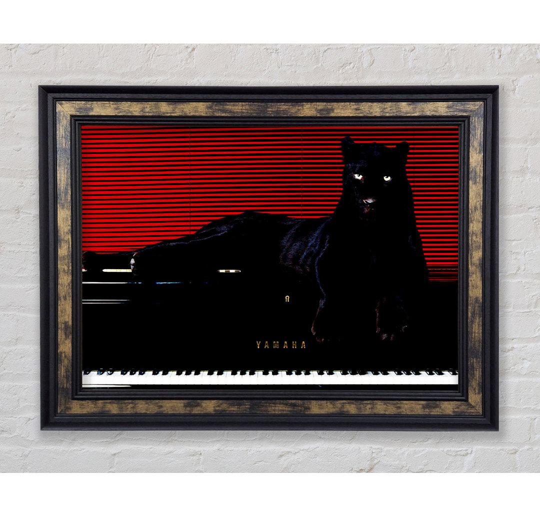 Black Panther Piano - Einzelner Bilderrahmen Kunstdrucke