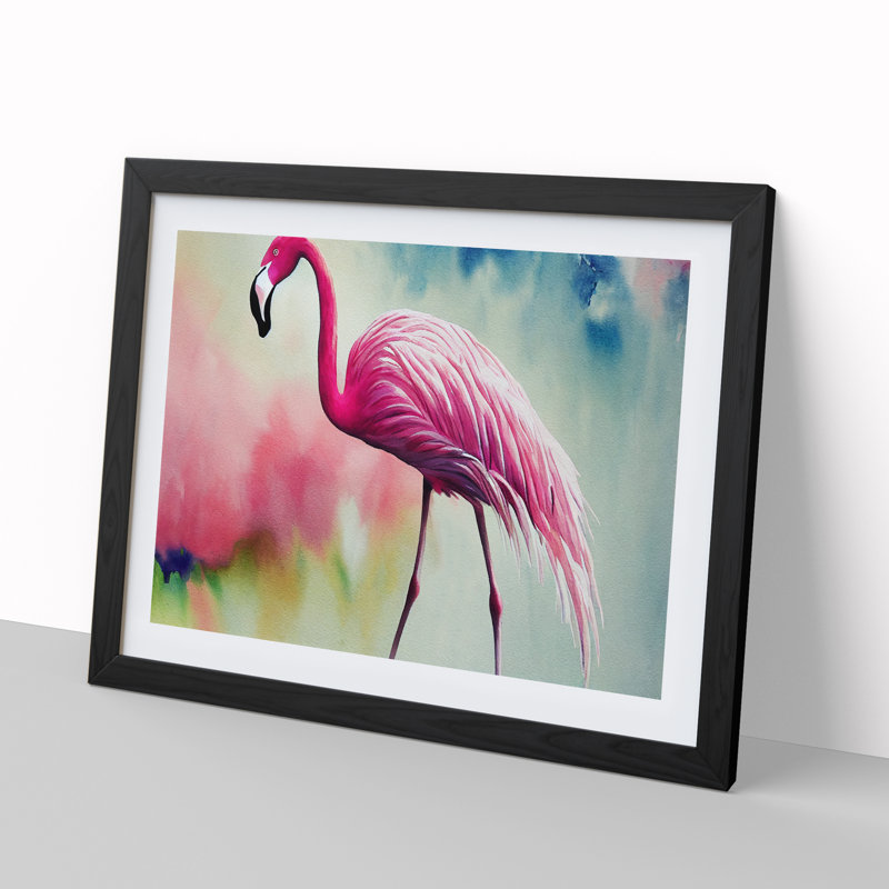 Flamingo Vol.3 - Single Picture Frame Print, Black Framed, 46cm H x 64cm W x 2cm D