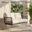Canapé-lit d'extérieur en corde tissée pour 2 personnes - Structure en fer robuste avec coussins moelleux pour patio, jardin ou balcon-1096287422