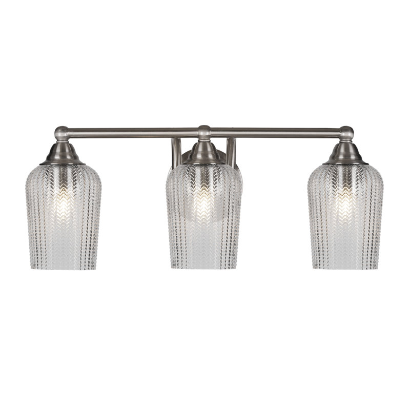 Michell 3-Light Bath Bar, Clear, Brushed Nickel