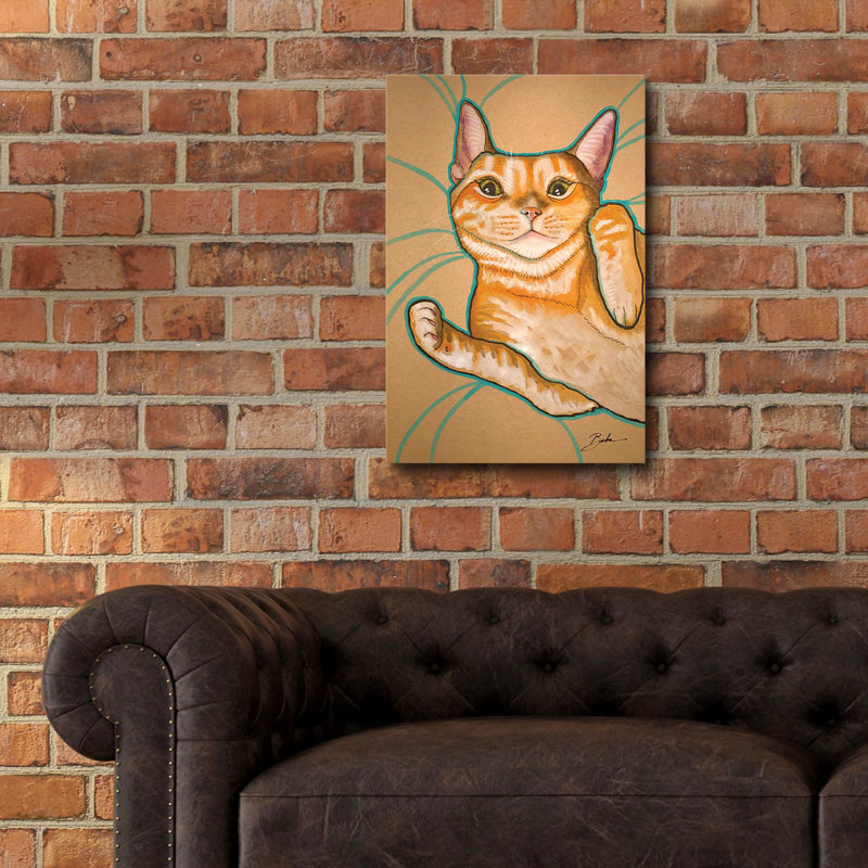 «Belly Scratch» par Bebe Keith, art mural en verre acrylique, 16 po x 24 po, H 24 po x l 16 po