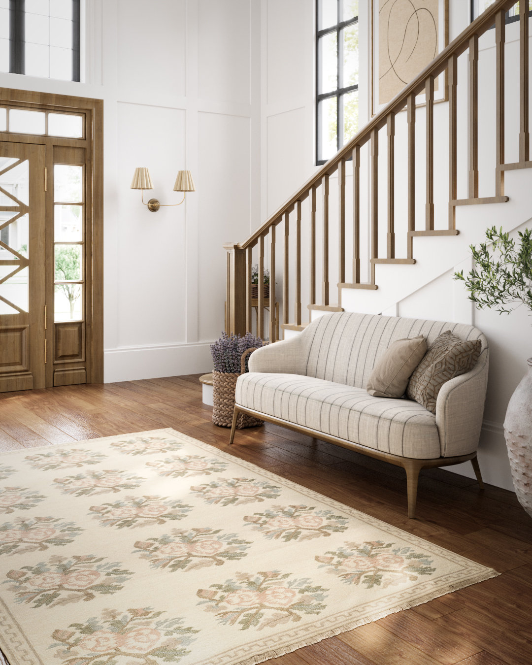 Florence Ivory Hand-Woven Floral Wool Rug, 8' X 10'