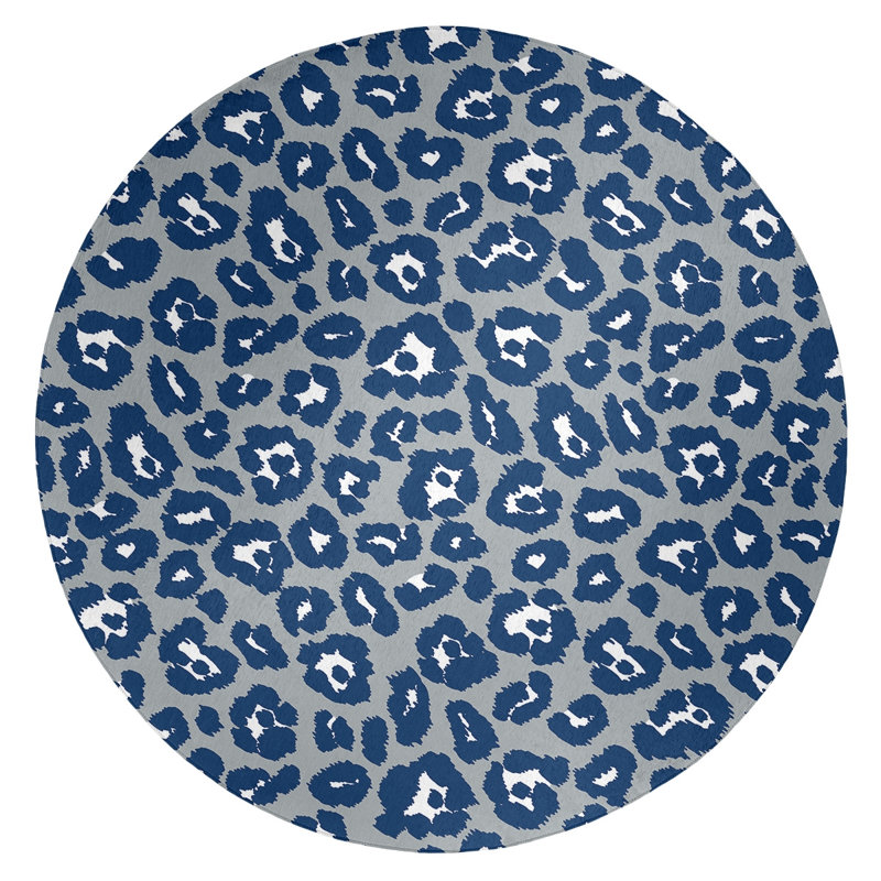 Animal Print Indoor Rug, Round 5'