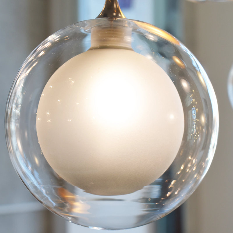 Reflection Moon 1 Pendant Light, Chrome, Frosted White