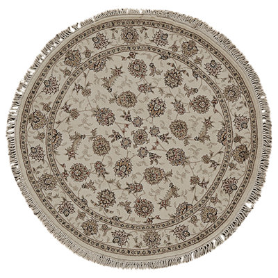 High-Quality Hand-Knotted Ivory Area Rug
