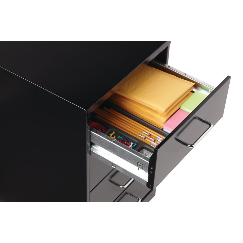 Bottorff 14.25'' Wide 4 -Drawer Mobile Steel File Cabinet, Black