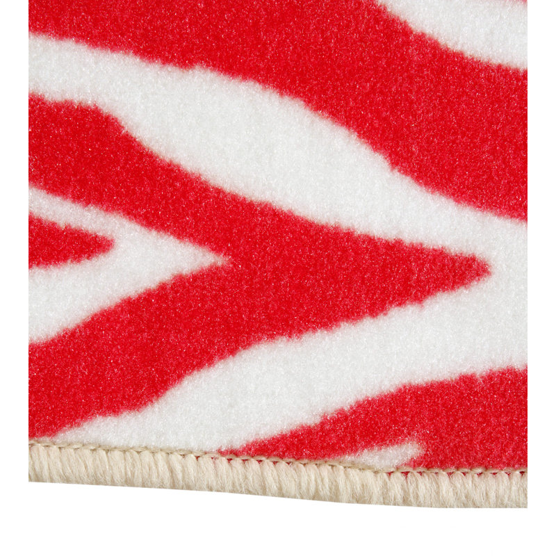 Tapis beige / rouge à imprimé animal, Tapis de couloir 9 pi x 20 pi