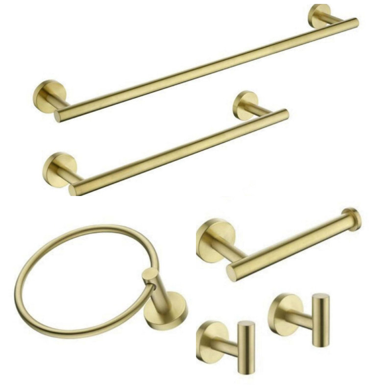 Ensemble de quincaillerie de salle de bain 6 pièces, Or