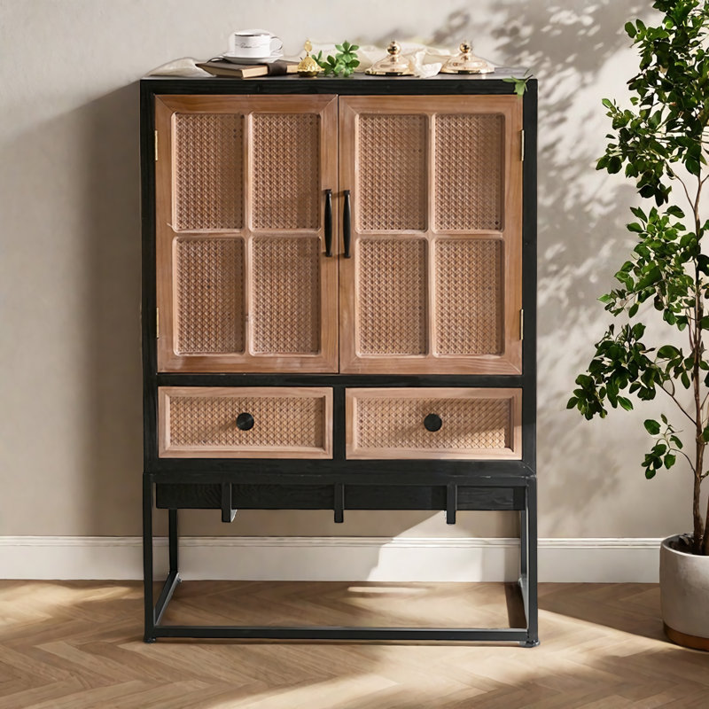 Simple Do Old  Wooden Black Sideboards