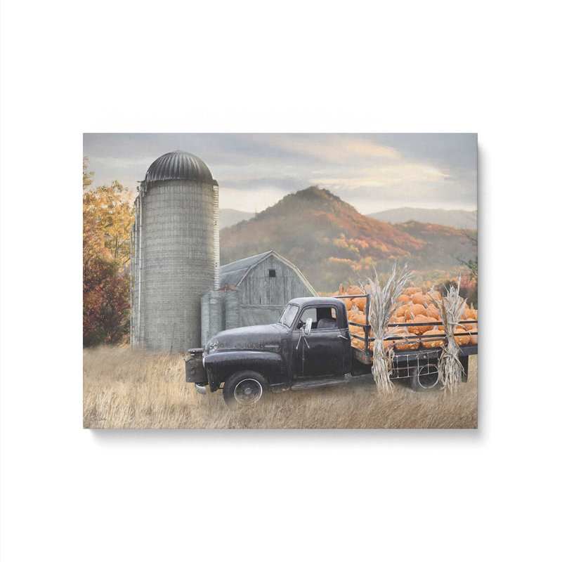 «Autumn at the Pumpkin Farm» par Lori Deiter, reproduction d'art, L 24 po x H 18 po, Ne s’applique pas, Toile tendue