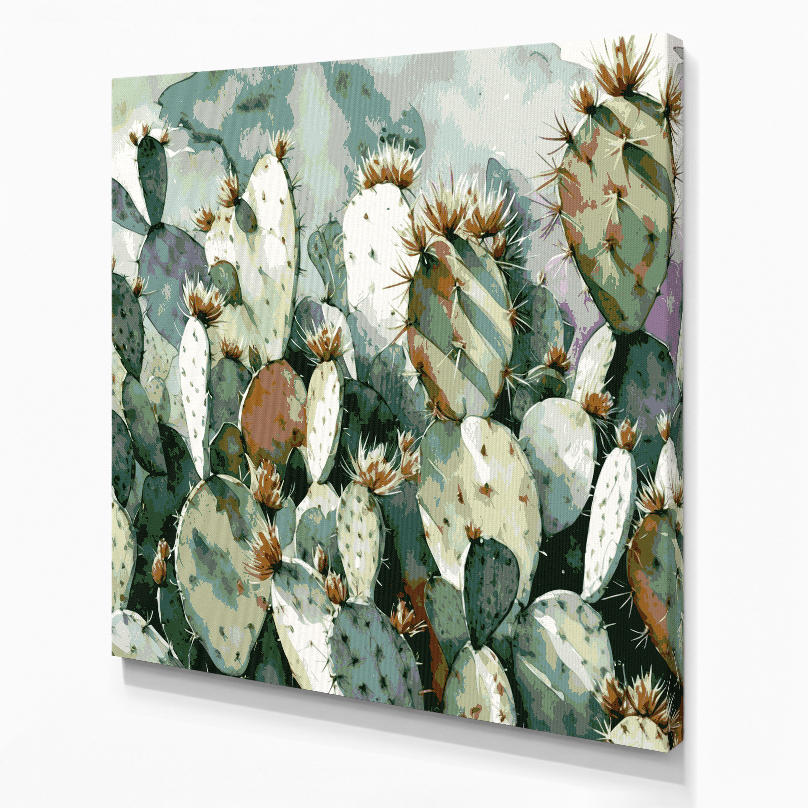 Curated visual reference: Visual Reference: Dakota Fields Southwestern Plants Cholla Cactus 155 Brown Canvas Wall