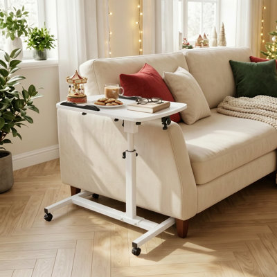 Mobile Standing Desk with Wheels, Rolling Desk Adjustable Height and Tilt Sit-Stand Laptop Table for Home Office