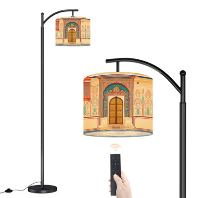 Lampe sur pied à arc avec abat-jour réglable Porte d'entrée Lotus Chowk City Jaipur