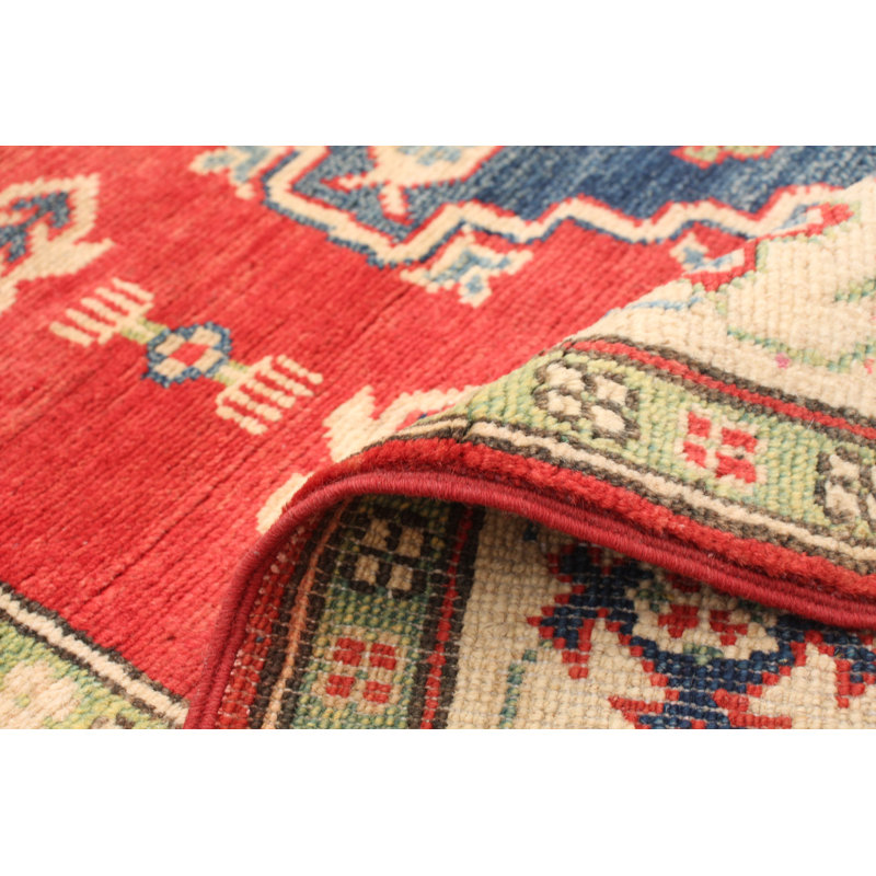 Tapis de la surface en laine bleu/beige 4 pi 1 po x 5 pi 5 po the main one-of-a-kind-noué la 2010 gazni Hypoluxo